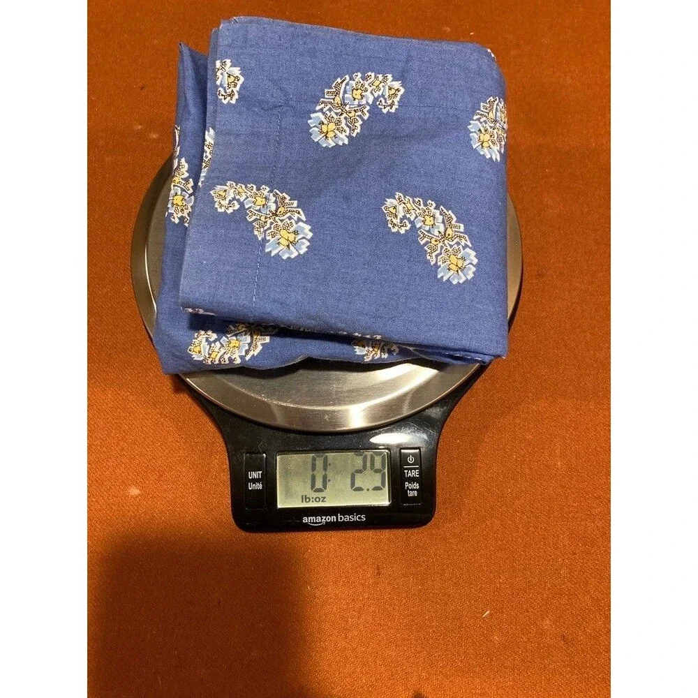 Williams Sonoma Paisley Floral Blue Yellow Set of 2 Cotton‎ Napkins 20x20in